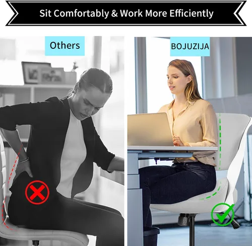 Vista 7 de Silla de dibujo ergonómica, silla de escritorio de computadora de pie, anillo de pie, soporte lumbar, silla giratoria para tareas - gris