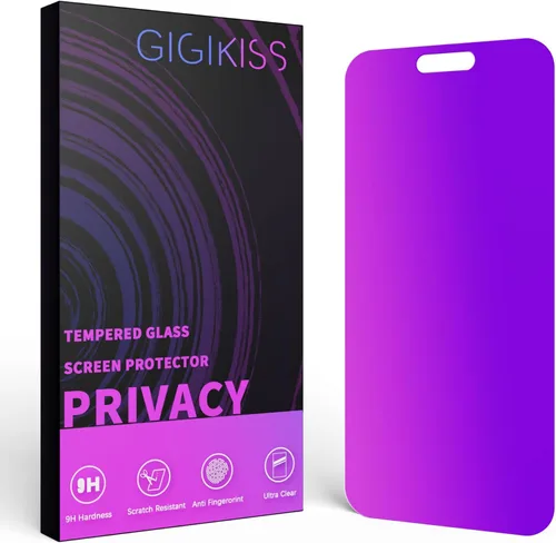 Vista 7 de GIGIKISS Protector de pantalla de privacidad compatible con iPhone 12 Pro Max de 6.7 pulgadas, degradado morado, antiespía, anti luz azul, protector