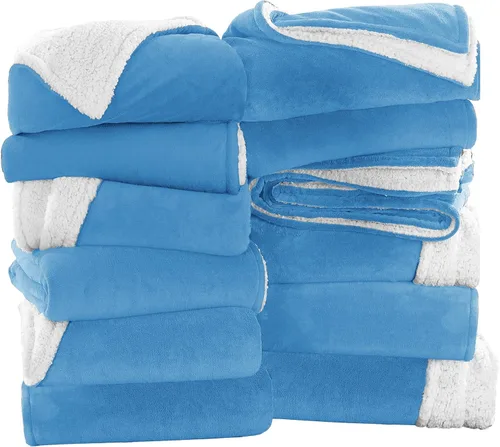 Vista 34 de IR Imperial Rooms Mantas Sherpa de color rosa bebé tamaño King para cama – Paquete al por mayor de 9 mantas Sherpa – Manta suave y esponjosa