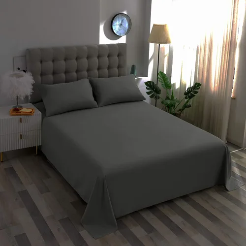 Vista 22 de Soft Aqua - Sábana encimera de tamaño individual 100% algodón satinado, 600 hilos, calidad de cama, sábana encimera, fresca y lisa, solo una sábana