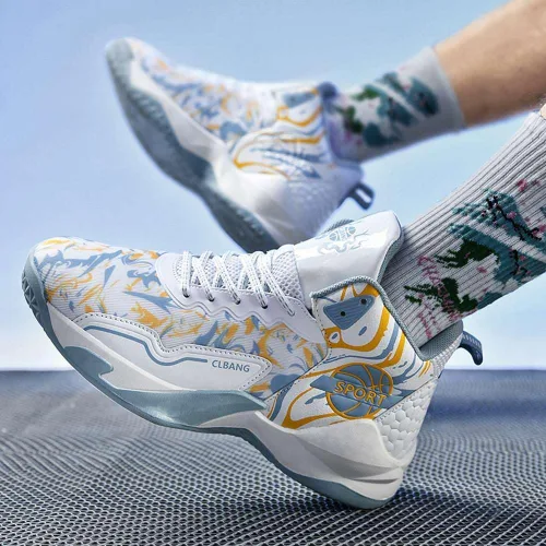 Vista 6 de NCNDB Zapatos de baloncesto unisex antideslizantes para correr, zapatos deportivos de baloncesto profesionales, zapatos de moda para hombres