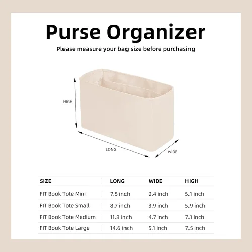Vista 6 de DGAZ Organizador de bolso de seda para bolso de mano Dior Mini SML, organizador de bolsas suave y sedoso, bolso de lujo y moldeador de bolsas