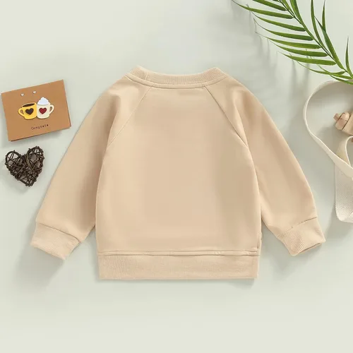Vista 31 de Sudadera unisex de algodón de color sólido para bebé, camiseta de manga larga con cuello redondo