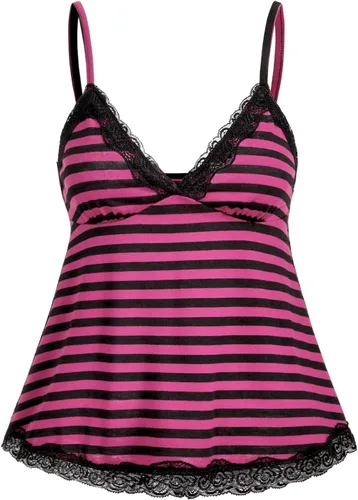 Vista 17 de SOLY HUX Tops tipo babydoll a rayas con encaje Y2K para mujer Negro (Black Polka Dots)