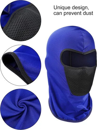 Vista 5 de 9 piezas de pasamontañas de verano transpirable protección contra el polvo cuello bufanda de cara completa para actividades al aire libre