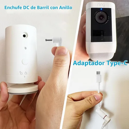 Vista 3 de Cargador de panel solar para cámara Ring, compatible con batería de cámara Ring Stick Up, batería de Ring Spotlight Plus/Pro, resistente al agua