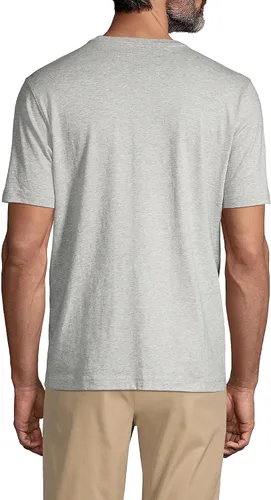 Vista 2 de Lands' End Camiseta esencial de manga corta para hombre de uniforme escolar, Brezo gris