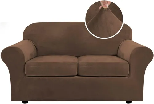Vista 91 de H.VERSAILTEX - Funda elástica para sofá de 2 piezas, funda protectora de terciopelo, suave, con parte inferior elástica, con un ancho de hasta 49