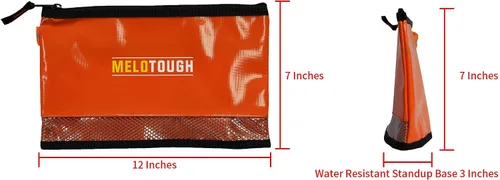 Vista 2 de MELOTOUGH material impermeable 12 pulgadas bolsa de herramientas con cremallera 2 unidades, bolsa de herramientas multiusos para herramientas