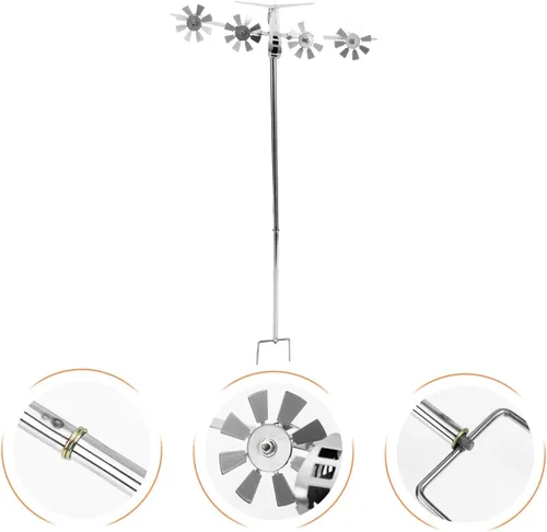 Vista 8 de Molino de viento de avión, manualidades de hierro para decoración de jardín al aire libre, adorno esculpido vívido, decoración de metal duradero