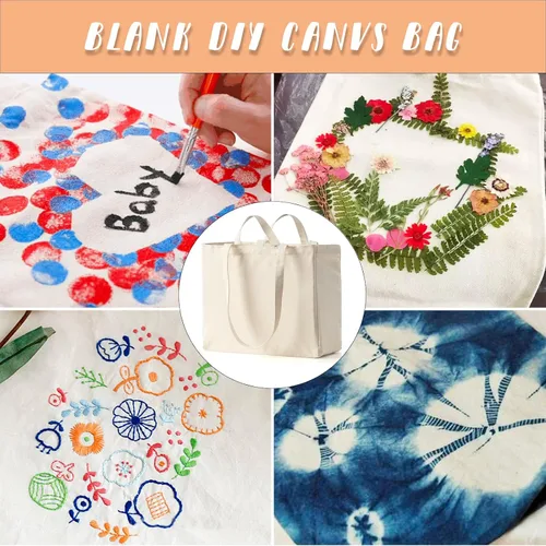 Vista 7 de Bolsa de lona reutilizable LINICE con asa larga y asa corta plegable, resistente y lavable (paquete de 3) Asas largas/cortas