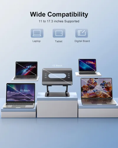 Vista 6 de JOIOT ST05-Black-A - Soporte ajustable para laptop, ergonómico para computadora, soporte para computadora portátil, soporte elevador para laptop