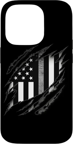 Vista 17 de Correctional Correctional Officers Silver Line - Carcasa para iPhone 16 con la bandera estadounidense
