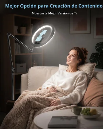 Vista 5 de UBeesize - Trípode de luz de anillo de 12 pulgadas para iPhone, soporte de teléfono superior de 75 pulgadas de alto