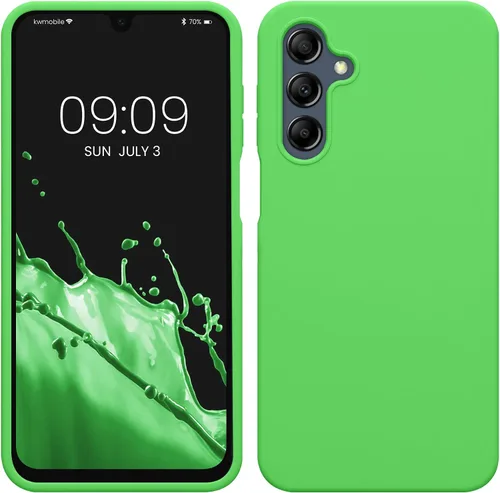 Vista 236 de kwmobile Funda Compatible con Samsung Galaxy A14 5G - Funda de teléfono de TPU y silicona con acabado suave - Verde Lima