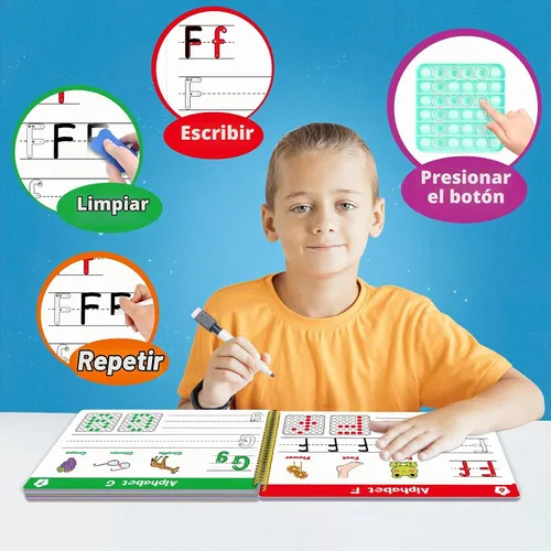 Vista 3 de Aizweb Práctica de escritura a mano para niños, aprender a escribir, actividades de aprendizaje preescolar preescolar de jardín de infantes, libro
