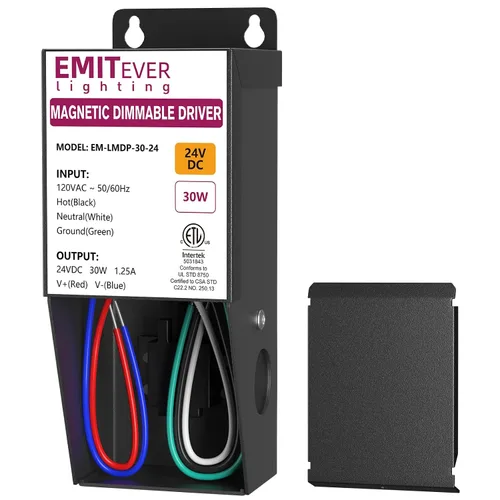 Vista 20 de EMITEVER Controlador LED magnético regulable de 200 W, fuente de alimentación magnética de transformador de 24 V, 120 VCA a 24 VCC, compatible