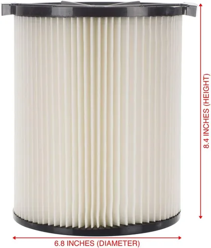 Vista 5 de Repuesto de filtro de cartucho de 1 capa # 72947 compatible con aspiradoras RIDGID VF4000, 5-20 galones y 6-9 galones Husky en seco, lavable