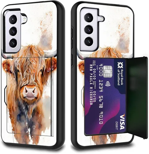Vista 40 de Funda híbrida de doble capa con función atril para Samsung Galaxy A16 5G de 6.9 pulgadas, diseño de vaca con bandera estadounidense