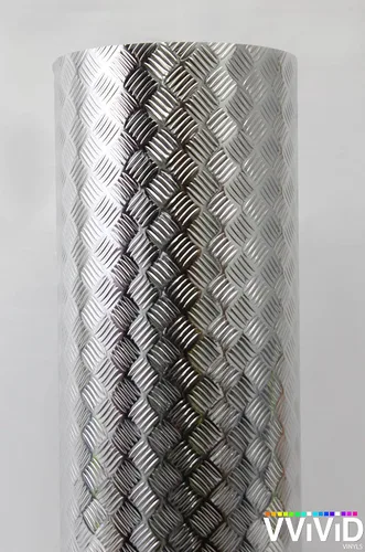 Vista 5 de VViViD Placa de diamante industrial con acabado cromado metálico, lámina inferior de vinilo, rollo adhesivo para estantes, paredes y pisos