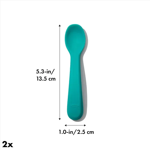 Vista 2 de OXO Juego de cucharas de silicona Tot Teal