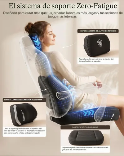Vista 8 de Dowinx Big and Tall Gaming Chair with Footrest, Black