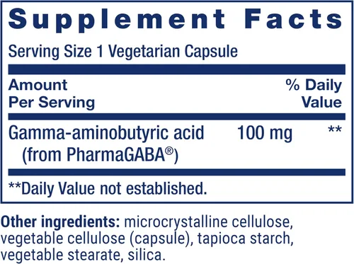 Vista 3 de Life Extension GABA, apoyo al estrés, suplemento GABA, apoyo del estado de ánimo, sueño, relajación, sin gluten, sin OMG, vegetariano, 60 cápsulas