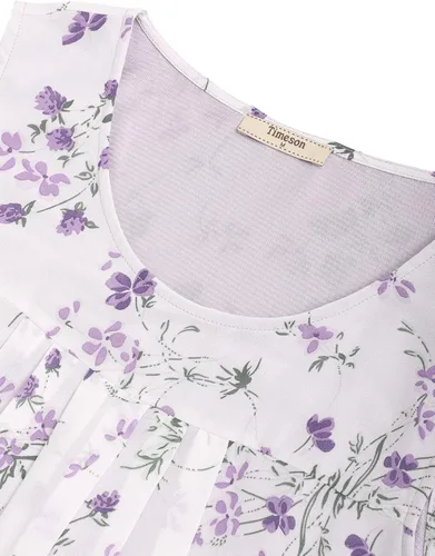 Vista 57 de Timeson - Camiseta de gasa sin mangas, blusa tipo túnica informal de doble capa para mujer
