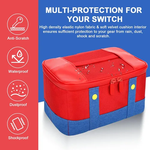 Vista 3 de Cute Switch Carry Case for Nintendo SwitchLiteOLED, Portable Soft Shell Waterproof Protective Storage Travel Carrying Case Messenger Bag Oxford for