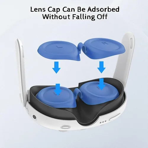 Vista 6 de Relohas Deluxe 5 in 1 Silicone Accessories for Meta Quest 3, VR Protective Case Set for Oculus Quest 3, Controller Grip Cover, VR Shell Cover, Face