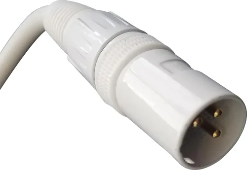 Vista 4 de Audio2000'S E80103 - Cable XLR de 3 pies, hembra a XLR macho, color blanco, de audio/parche/escenario/grabación/micrófono (un cable de 3 pies)