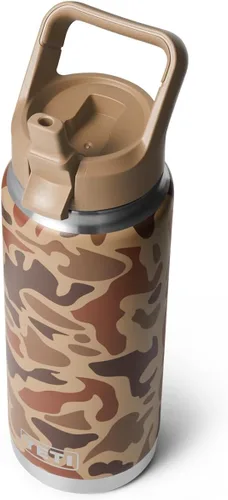 Vista 28 de YETI Rambler Botella de 26 onzas, aislada al vacío, de acero inoxidable, con tapa de popote a juego Rojo rescate