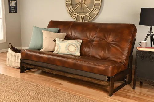 Vista 13 de Kodiak Furniture Aspen - Juego de futón con acabado de moca Reclaim, Oregon Trail Java, completo