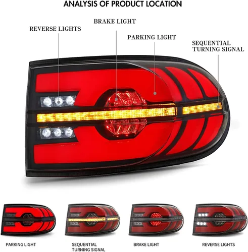 Vista 2 de TT-ABC Ultimate Mods - Luces traseras para Toyota FJ cruiser 2006-2020, luces traseras LED, lámpara modificada (transparente)