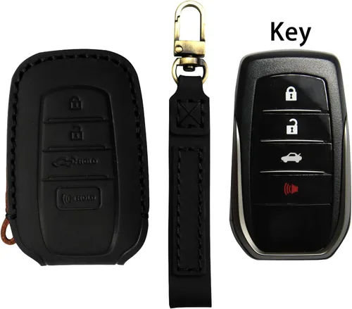 Vista 3 de Funda para Llavero para Accesorios Toyota Tundra 2022-2024 2025 2026, para Tacoma 2024 2025 2026 Cubierta de Llavero de Cuero, para Camry 2025 2026