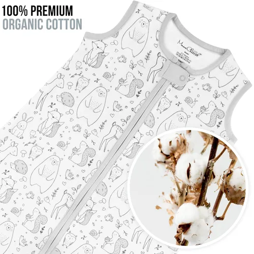 Vista 2 de Mama Cheetah Saco de dormir para bebé de 0.5 TOG, Manta portátil de algodón orgánico para bebé con cremallera bidireccional, Saco de dormir