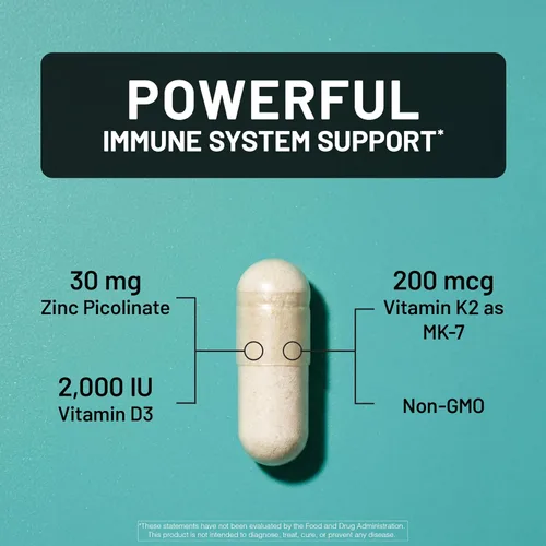 Vista 3 de NatureWise Picolinato de zinc con D3 + K2 - Suplementos de zinc para hombres y mujeres + vitamina D3 K2 - Apoya la salud inmunológica y ósea* - Sin