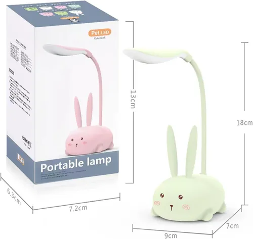 Vista 5 de Lámpara LED para Niños, Mini Lámpara de Gato para Mesa, Luz Nocturna LED Portátil, Linda Lámpara de Escritorio, Luz de Lectura Recargable por USB