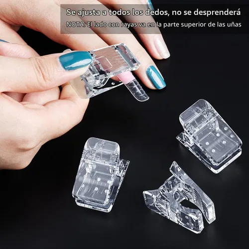 Vista 5 de Beloving 10 clips para puntas de uñas, gel de extensión de uñas de construcción rápida para kit de uñas postizas y herramientas de manicura de doble