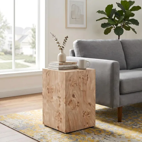 Vista 28 de WILLIAMSPACE 11.81" Square Wood Side Table for Living Room, No Assembly 11.81"*19.69"h-gray Textured