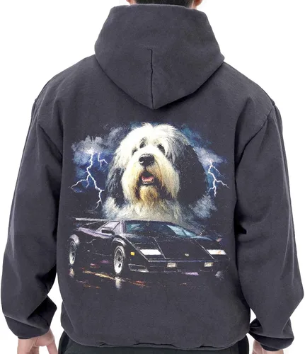 Vista 7 de U.S.A. Made - Old English Sheepdog 100% Cotton Hoodie by LA Apparel