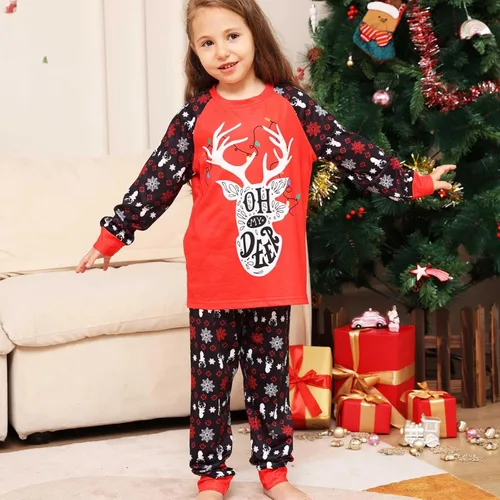 Vista 6 de Pijamas de Navidad para la familia, conjunto de pijamas a juego de Navidad con bonito estampado de muñeco de nieve, vacaciones, hogar, fiesta
