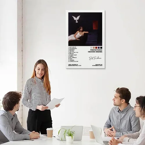 Vista 5 de MOZEU PinkPantheress - Póster con portada de álbum de música Heaven Knows para habitación, lienzo estético, arte de pared, decoración de dormitorio