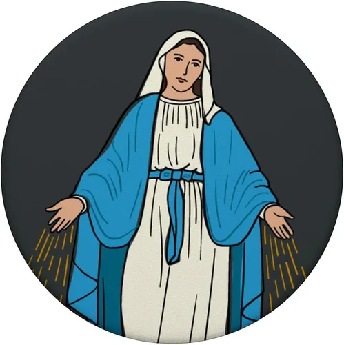 Vista 3 de Nuestra Señora de la Gracia - Virgen de la Medalla Milagrosa PopSockets PopGrip: Agarre intercambiable para teléfonos y tabletas