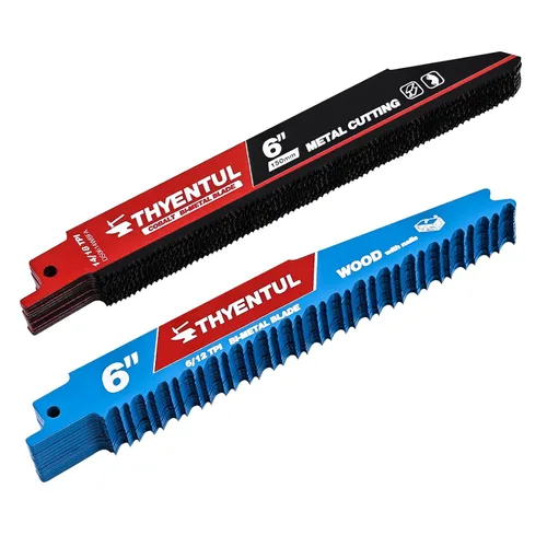 Vista 10 de Paquete de 25, 15 cm, 14/18 TPI, Hojas de sierra Sawzall de desmontaje automático de cobalto bi-metal para metal, Hojas de sierra alternante de 15