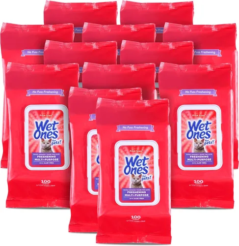 Vista 9 de Wet Ones Paquete mixto de 13 toallitas húmedas para humanos y gatos, aroma fresco 10 paquetes de toallitas antibacterianas para manos y cara, 20