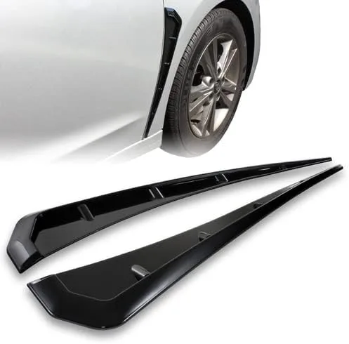 Vista 5 de 2 piezas ABS estilo R cubierta de ventilación lateral para guardabarros compatibles con Honda Civic 10ª generación 2016-2020, 2017 2018 2019