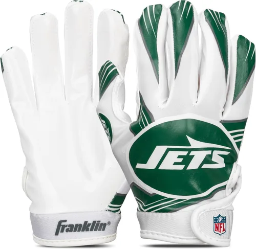 Vista 10 de Franklin Sports - Guantes de receptor de fútbol americano juvenil de la NFL, par de guantes de fútbol para niños con logotipos de equipos de la NFL