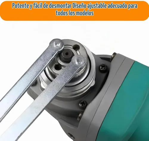 Vista 4 de Llave de amoladora angular ajustable universal, herramienta de tuerca de Plateado