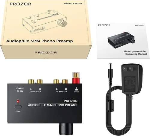 Vista 7 de PROZOR Pre amplificador para tocadiscos Audiophile M/M Phono Negro